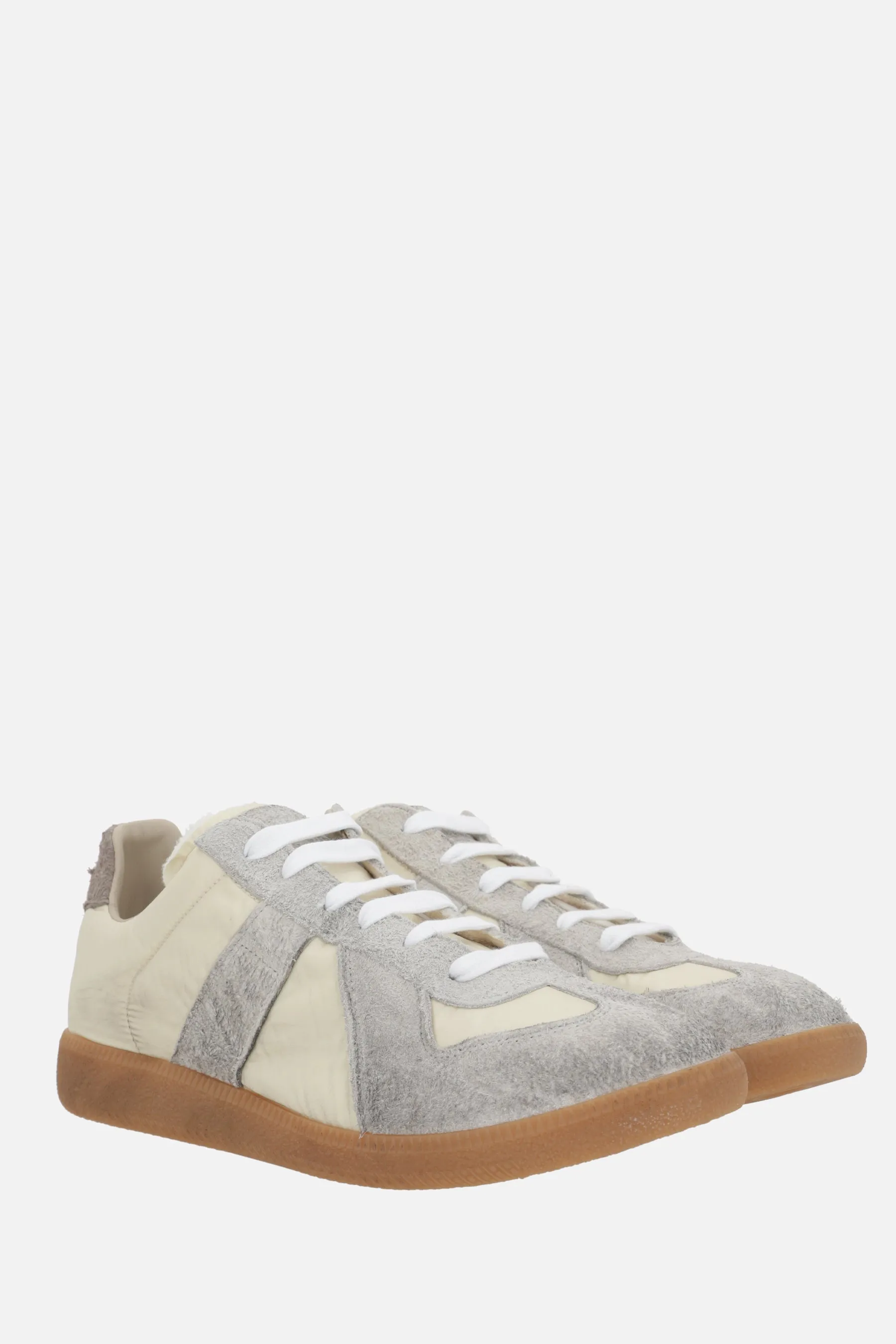 Replica sneakers in nylon and suede