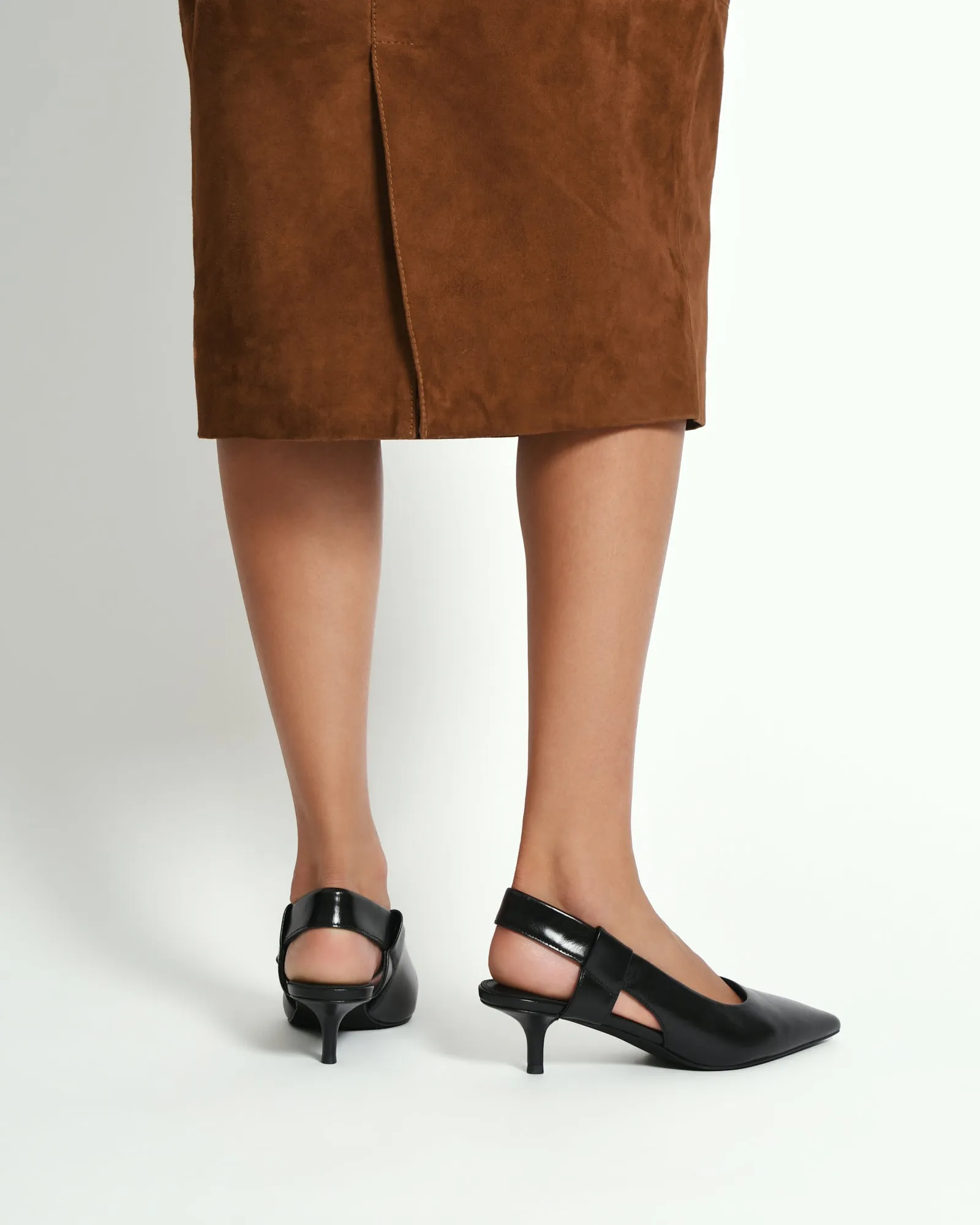 ROSA LOW HEELS BLACK LEATHER