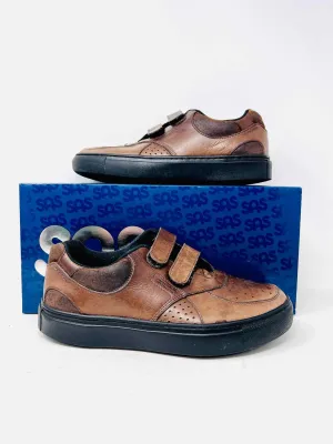 SAS Size 9 Brown Velvet Leather AS IS Shoes Sneakers