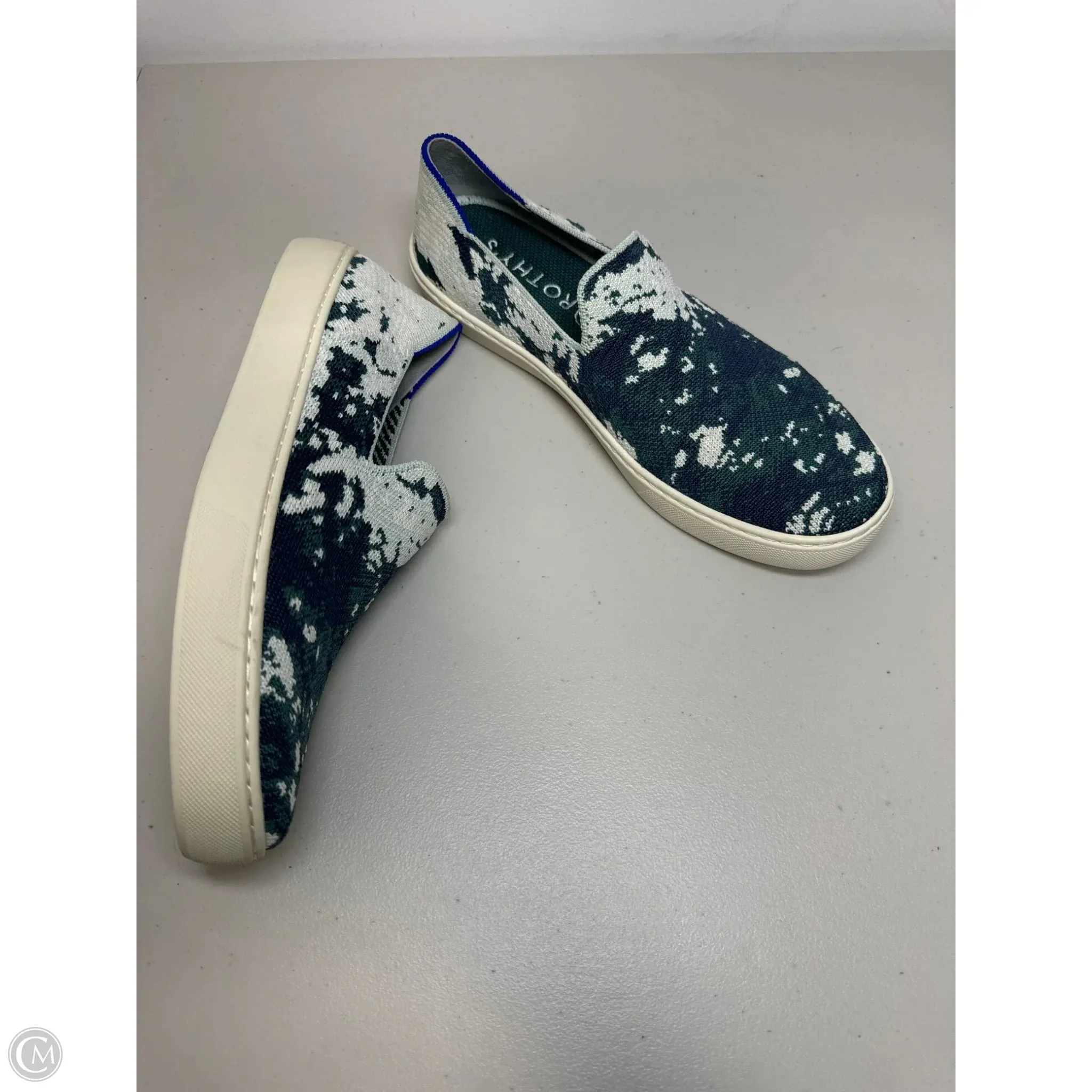 Shoes Sneakers By Rothys In Green & White, Size: 9