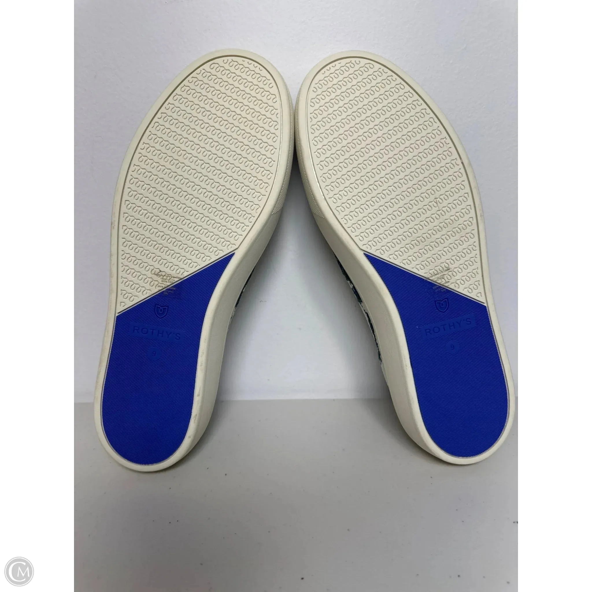 Shoes Sneakers By Rothys In Green & White, Size: 9