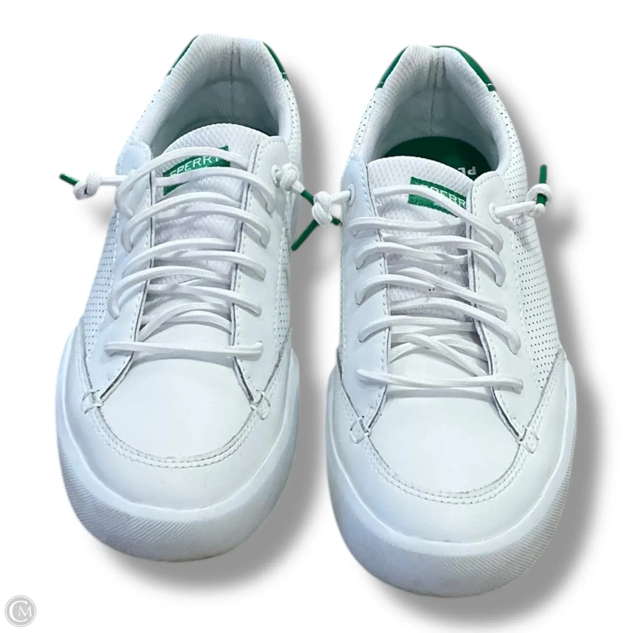Shoes Sneakers By Sperry In Green & White, Size: 9.5