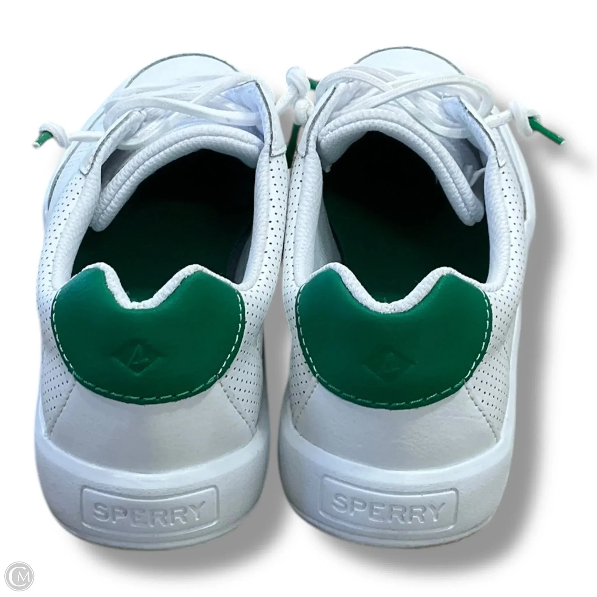 Shoes Sneakers By Sperry In Green & White, Size: 9.5