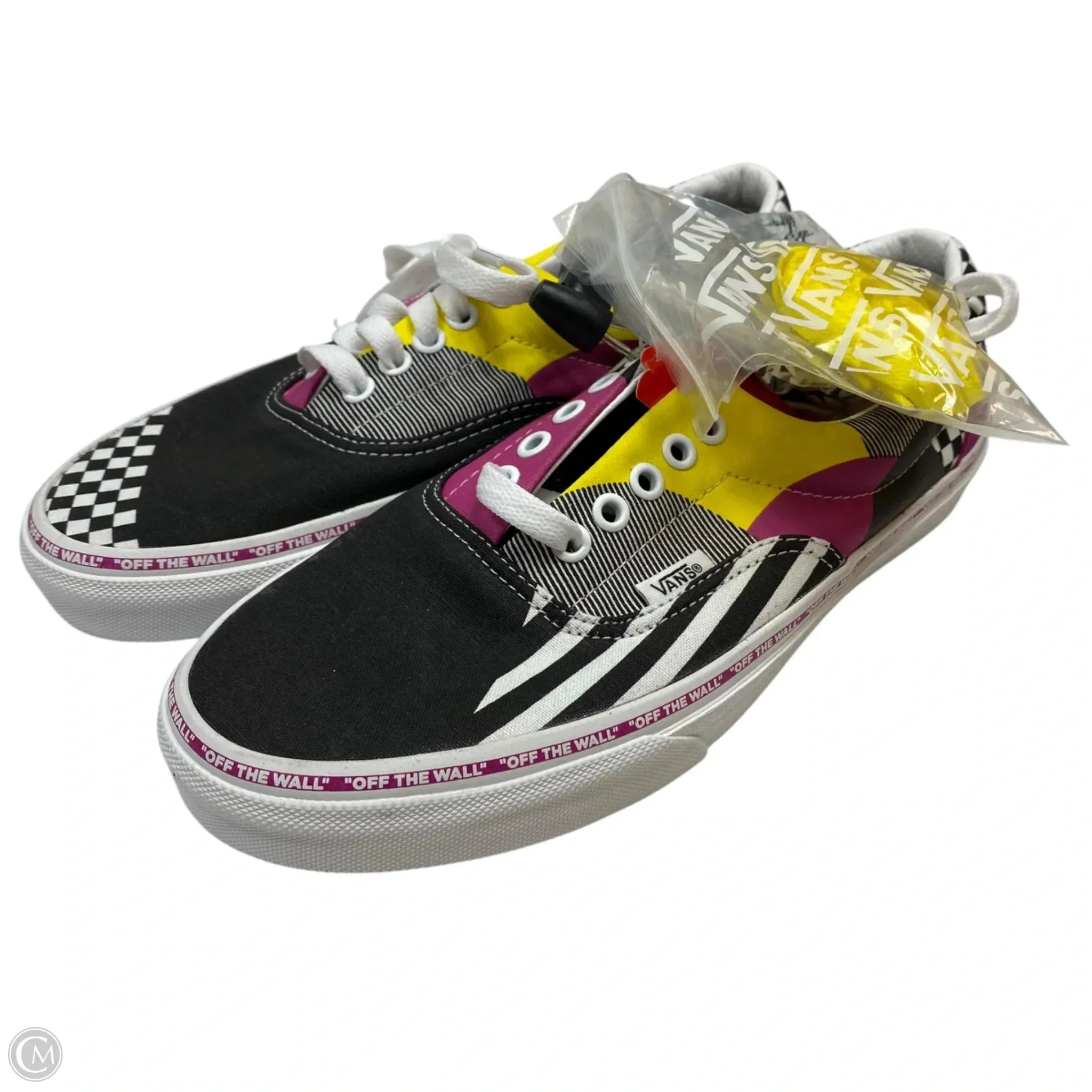 Shoes Sneakers By Vans In Black & Yellow, Size: 9.5