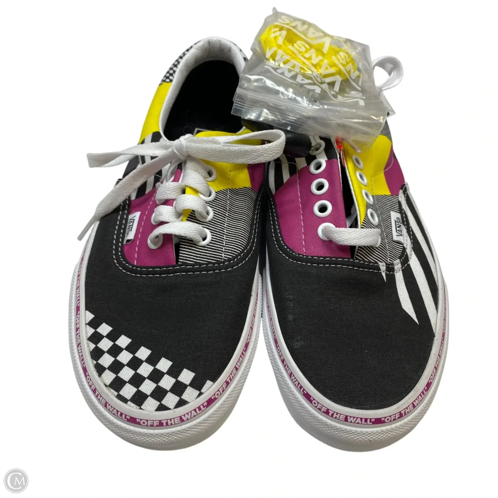 Shoes Sneakers By Vans In Black & Yellow, Size: 9.5