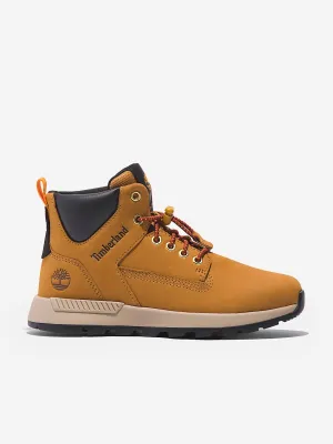 Timberland Boys Mid Lace-Up Trainers in Beige