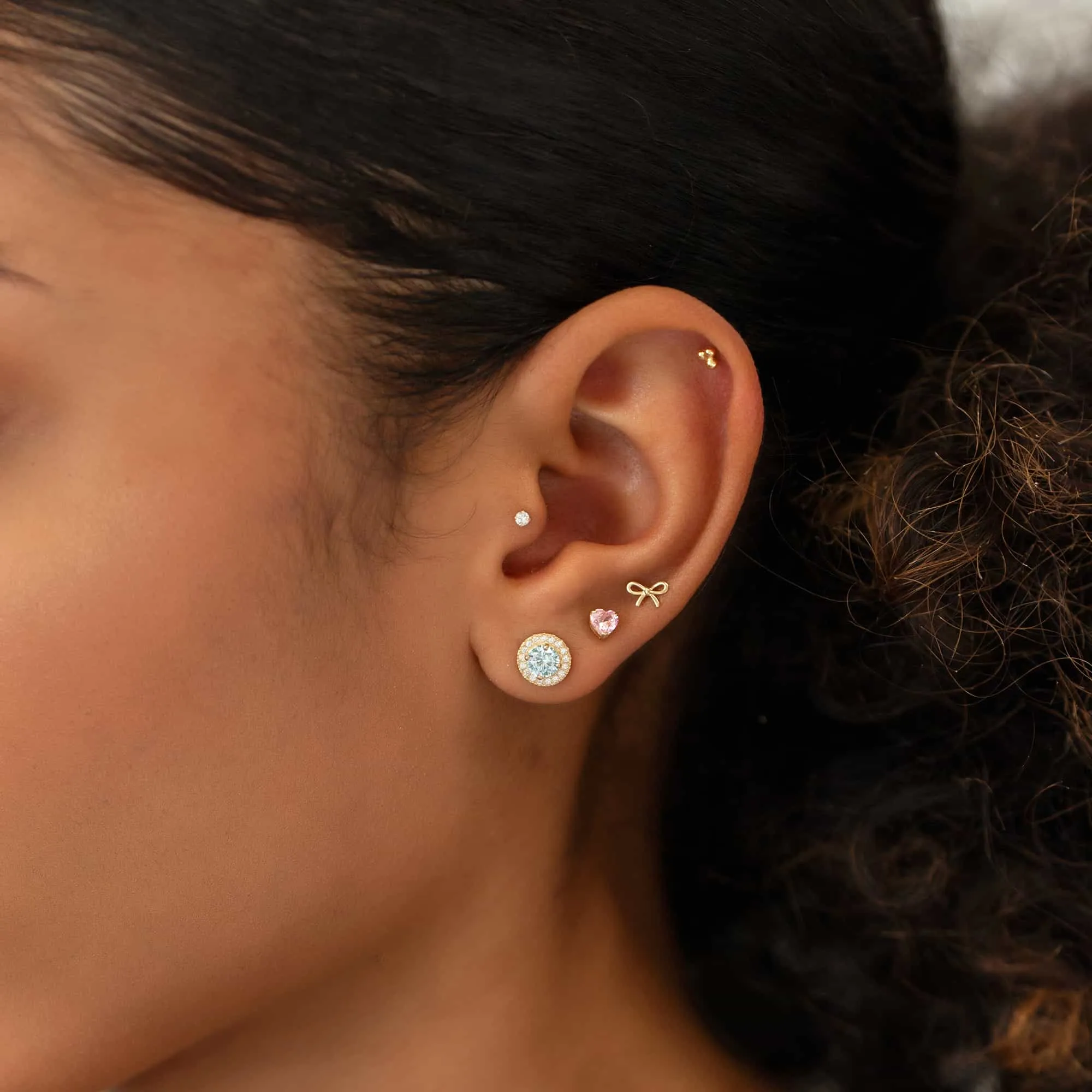 Tiny Bow Single Stud