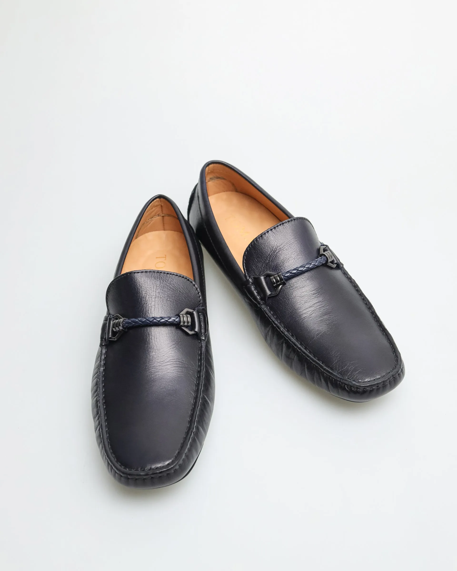 Tomaz C456 Men's Buckle Moccasins (Navy)