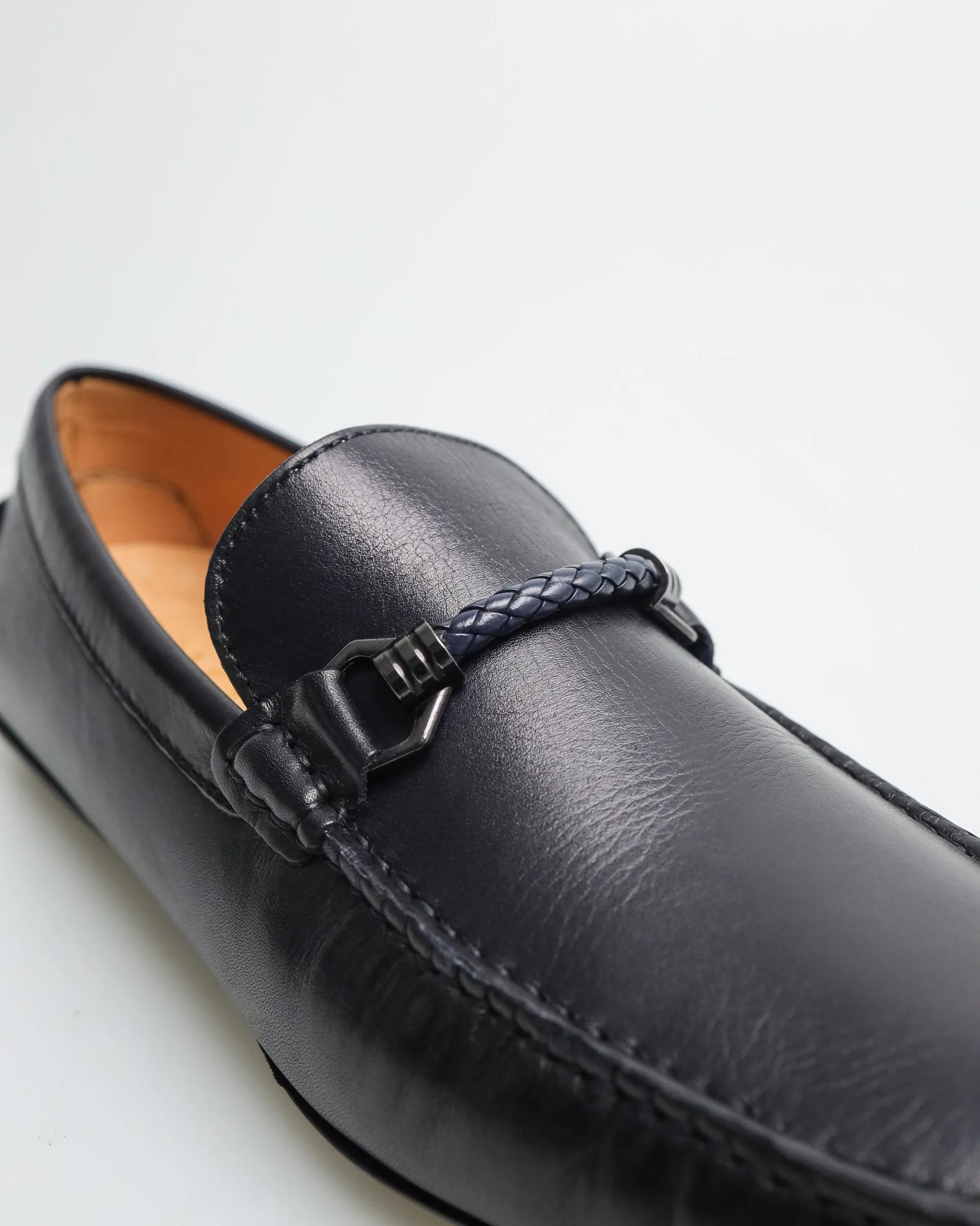 Tomaz C456 Men's Buckle Moccasins (Navy)