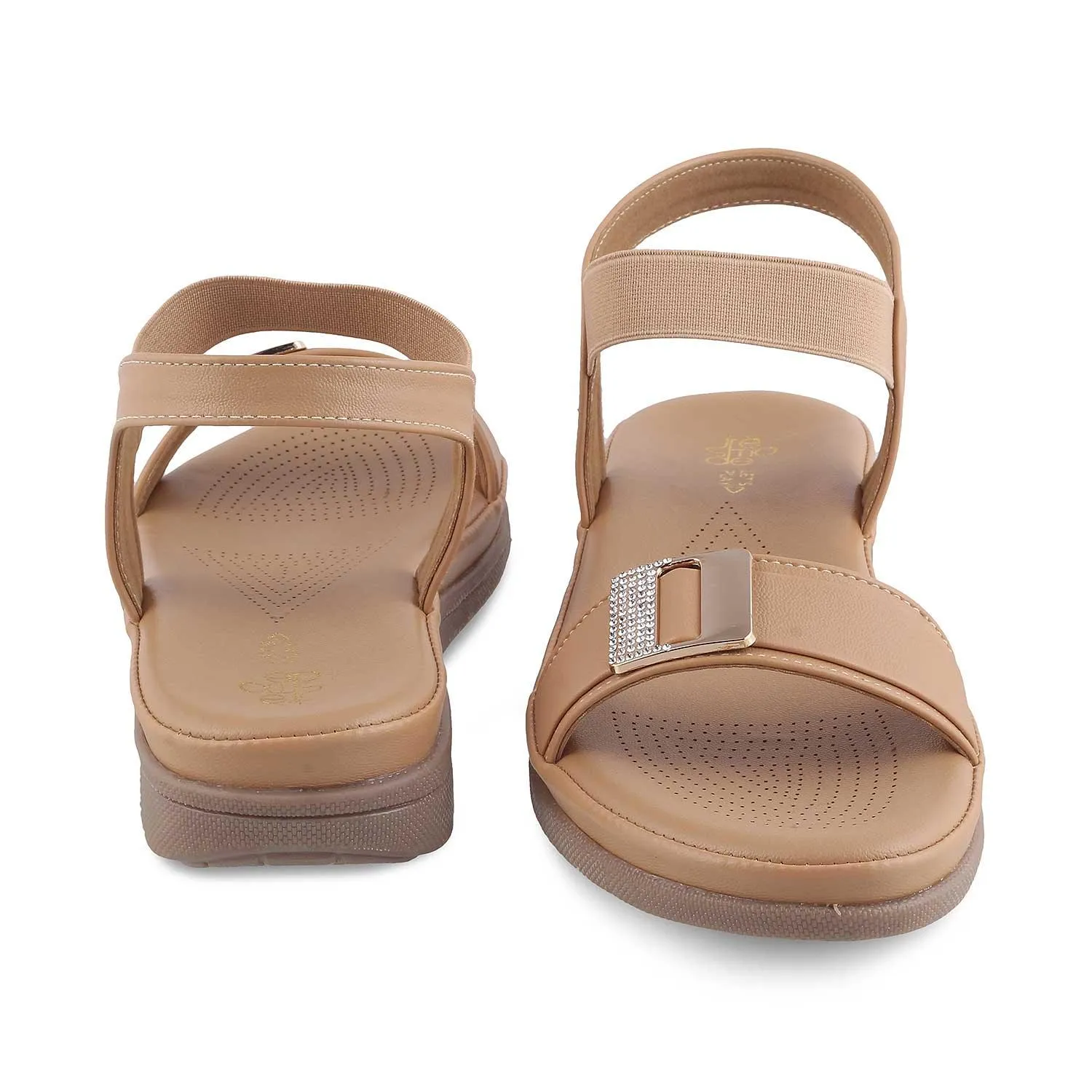 Tresmode Stepi Beige Women's Casual Platform Flats
