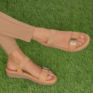 Tresmode Stepi Beige Women's Casual Platform Flats