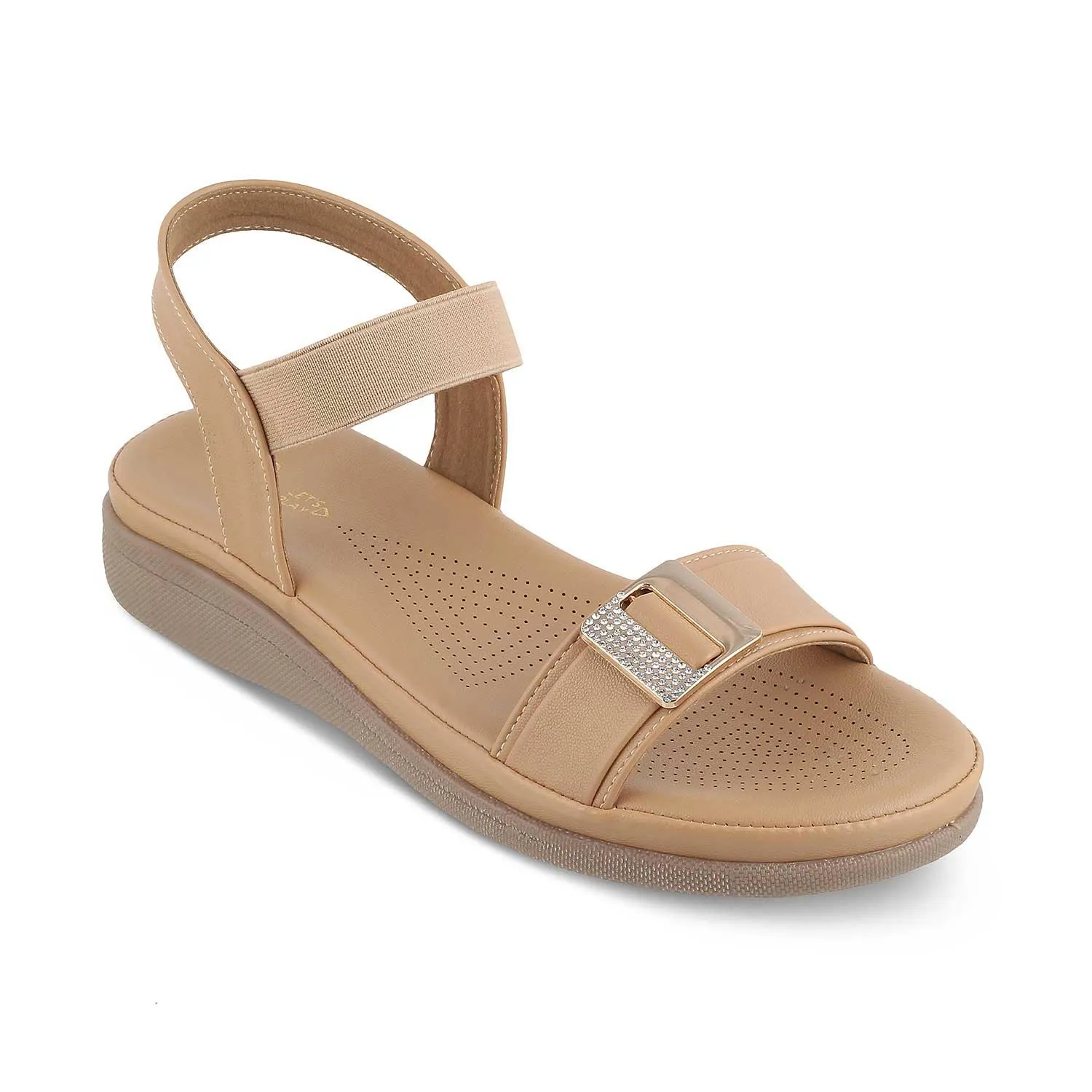 Tresmode Stepi Beige Women's Casual Platform Flats