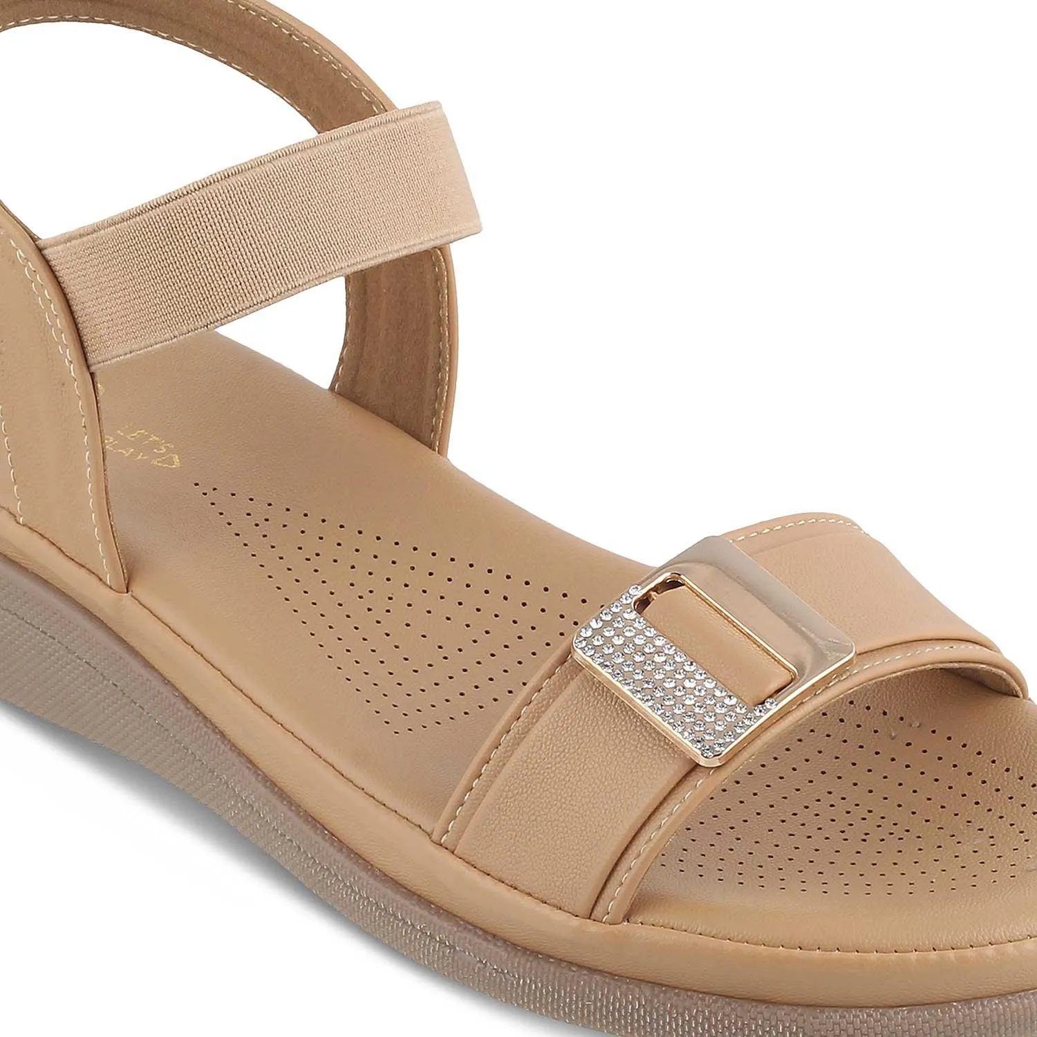 Tresmode Stepi Beige Women's Casual Platform Flats