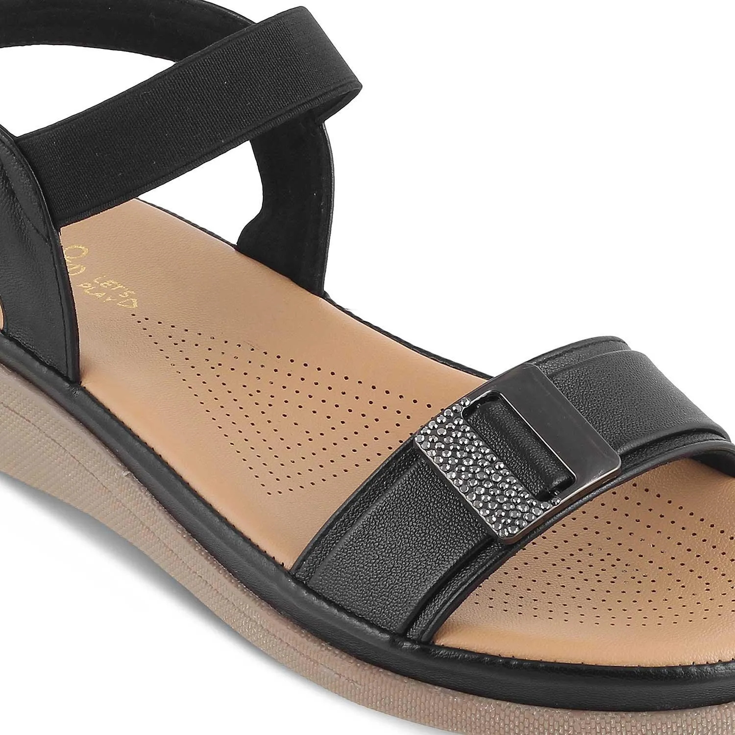 Tresmode Stepi Black Women's Casual Platform Flats