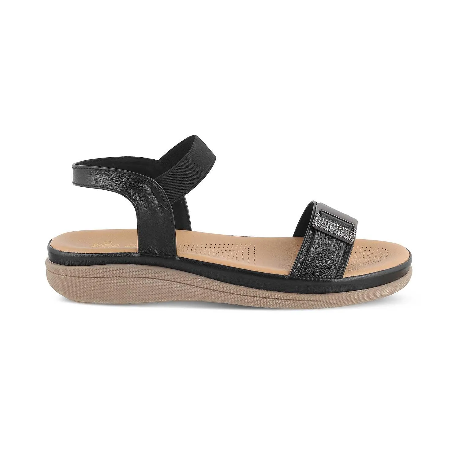 Tresmode Stepi Black Women's Casual Platform Flats