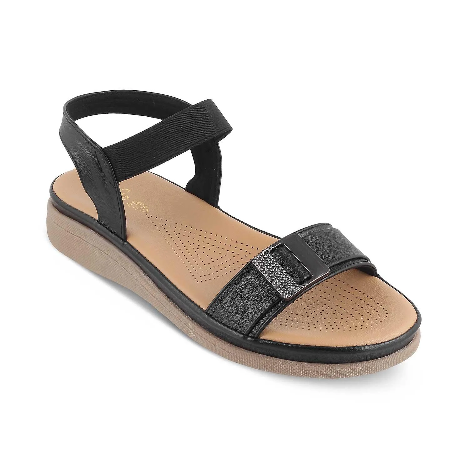 Tresmode Stepi Black Women's Casual Platform Flats