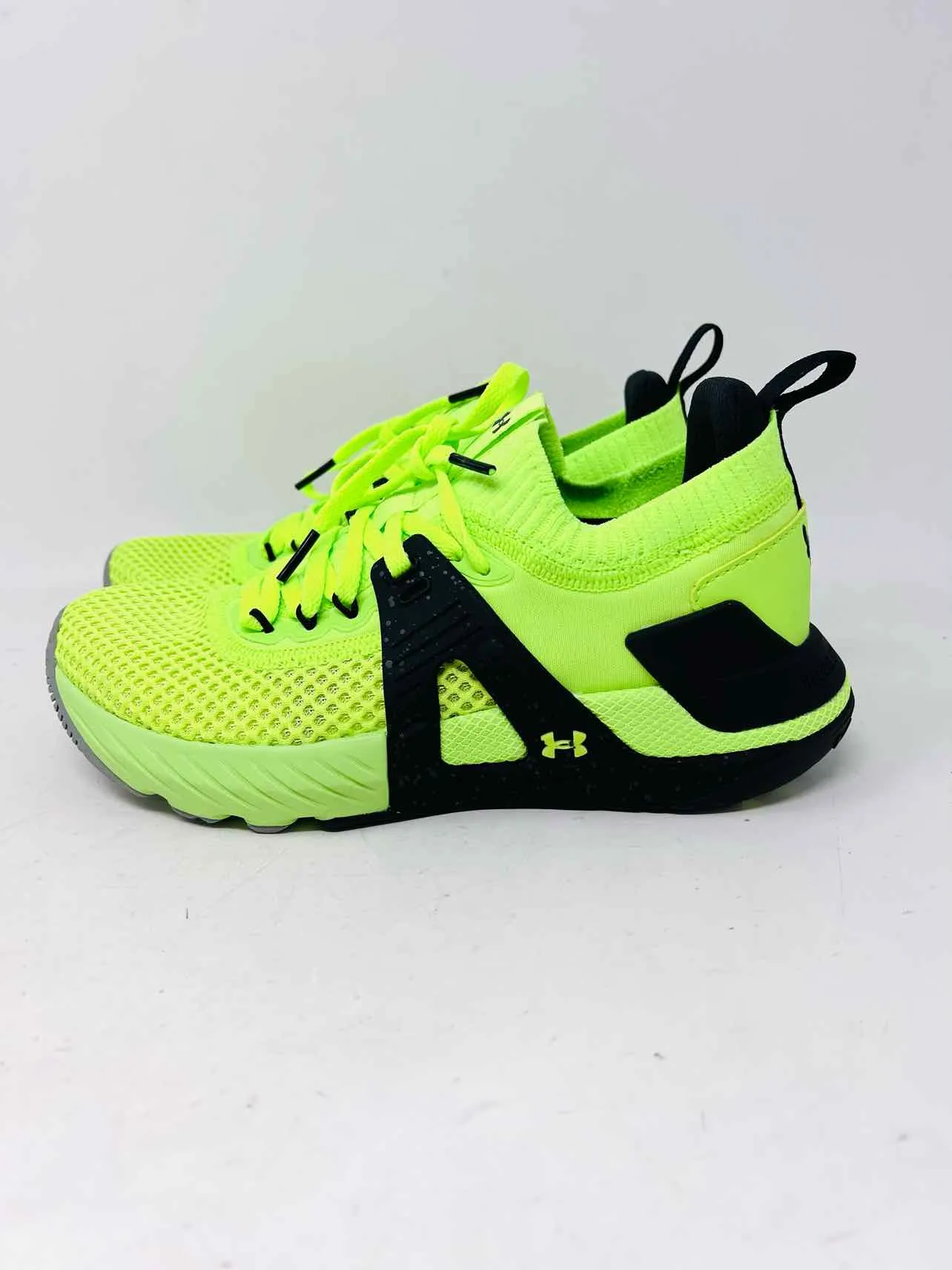 Under Armour Size 7 Neon Green/Black Lace-Up Mesh Shoes Sneakers