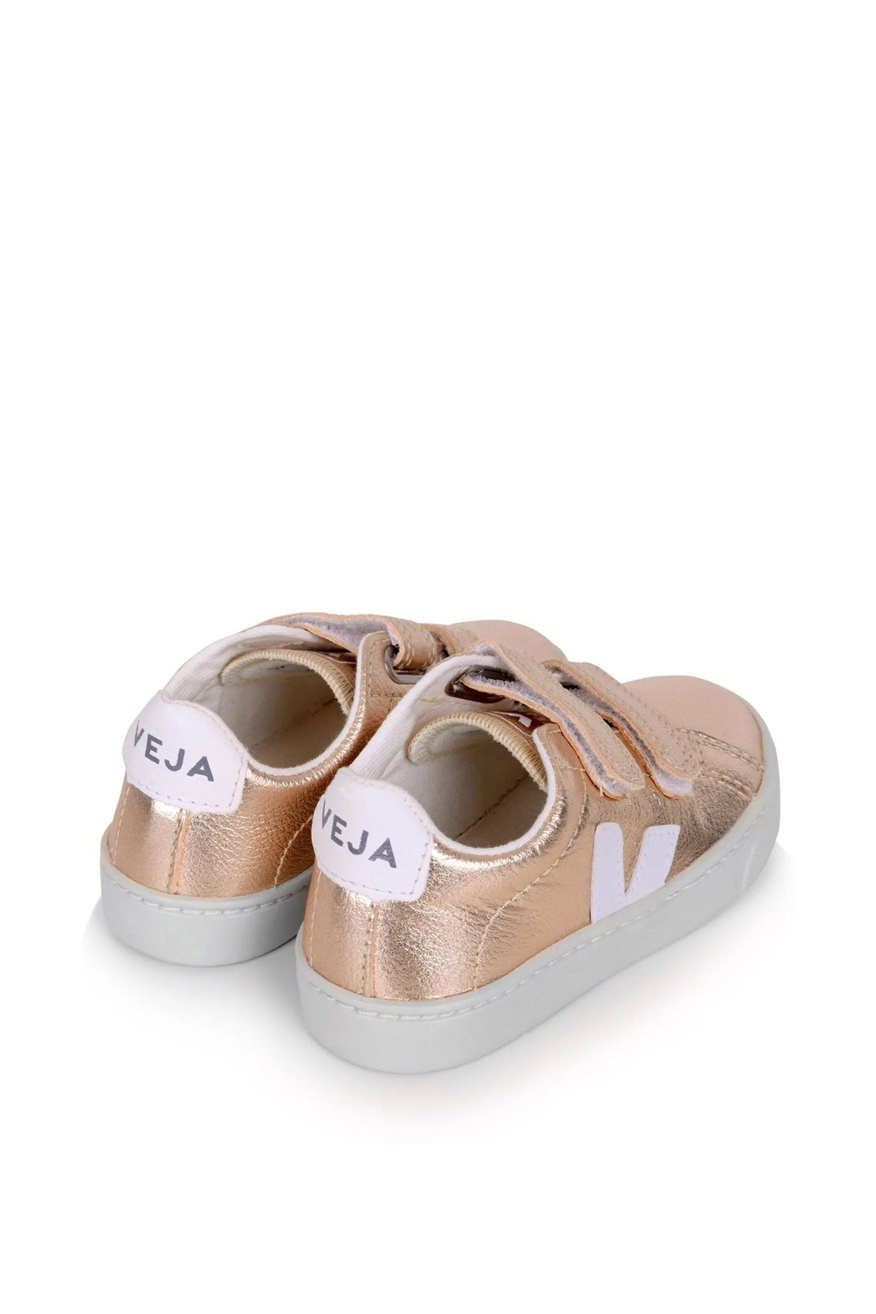 Veja Girls Small Esplar Velcro Trainers in Gold