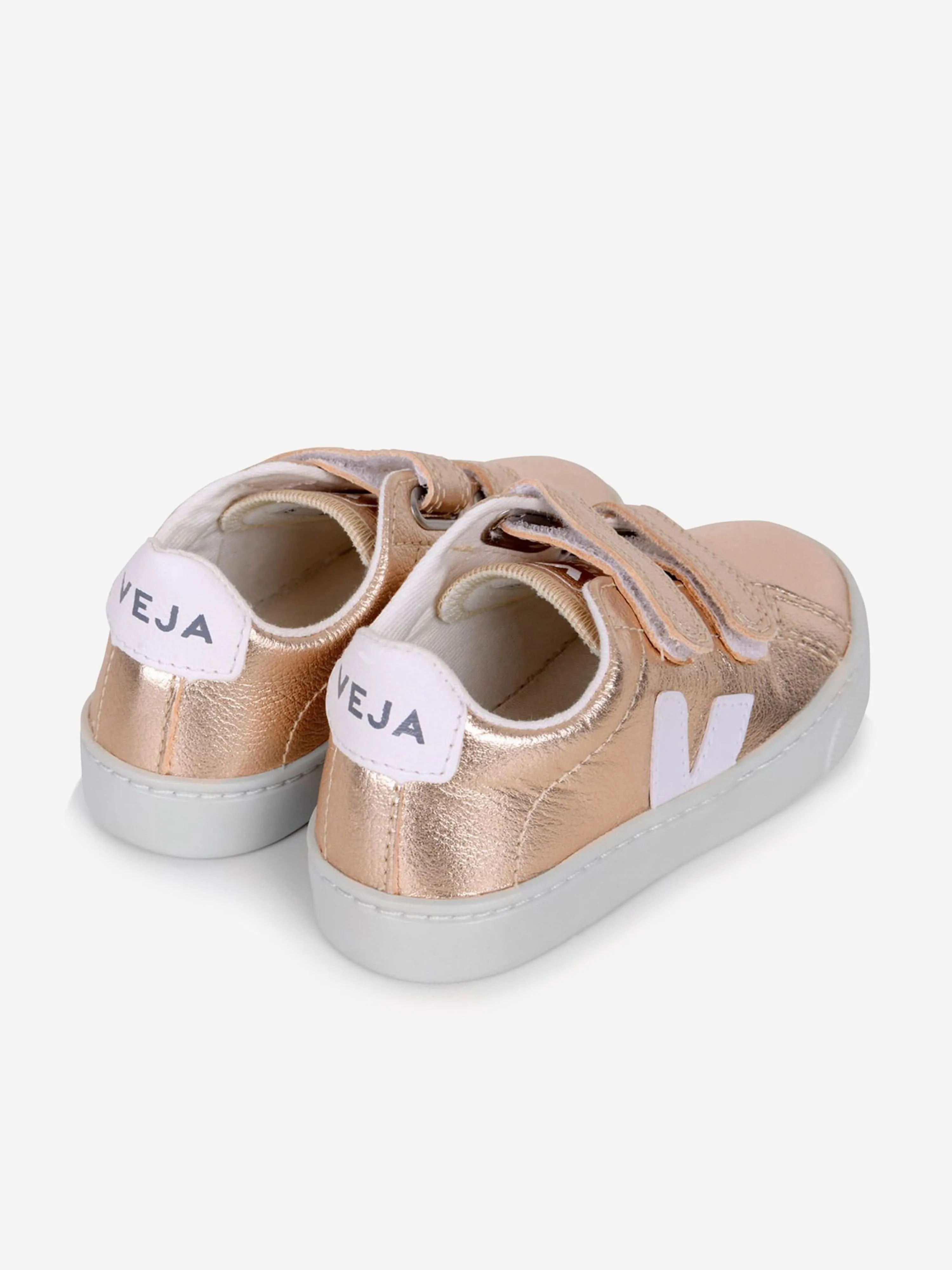 Veja Girls Small Esplar Velcro Trainers in Gold