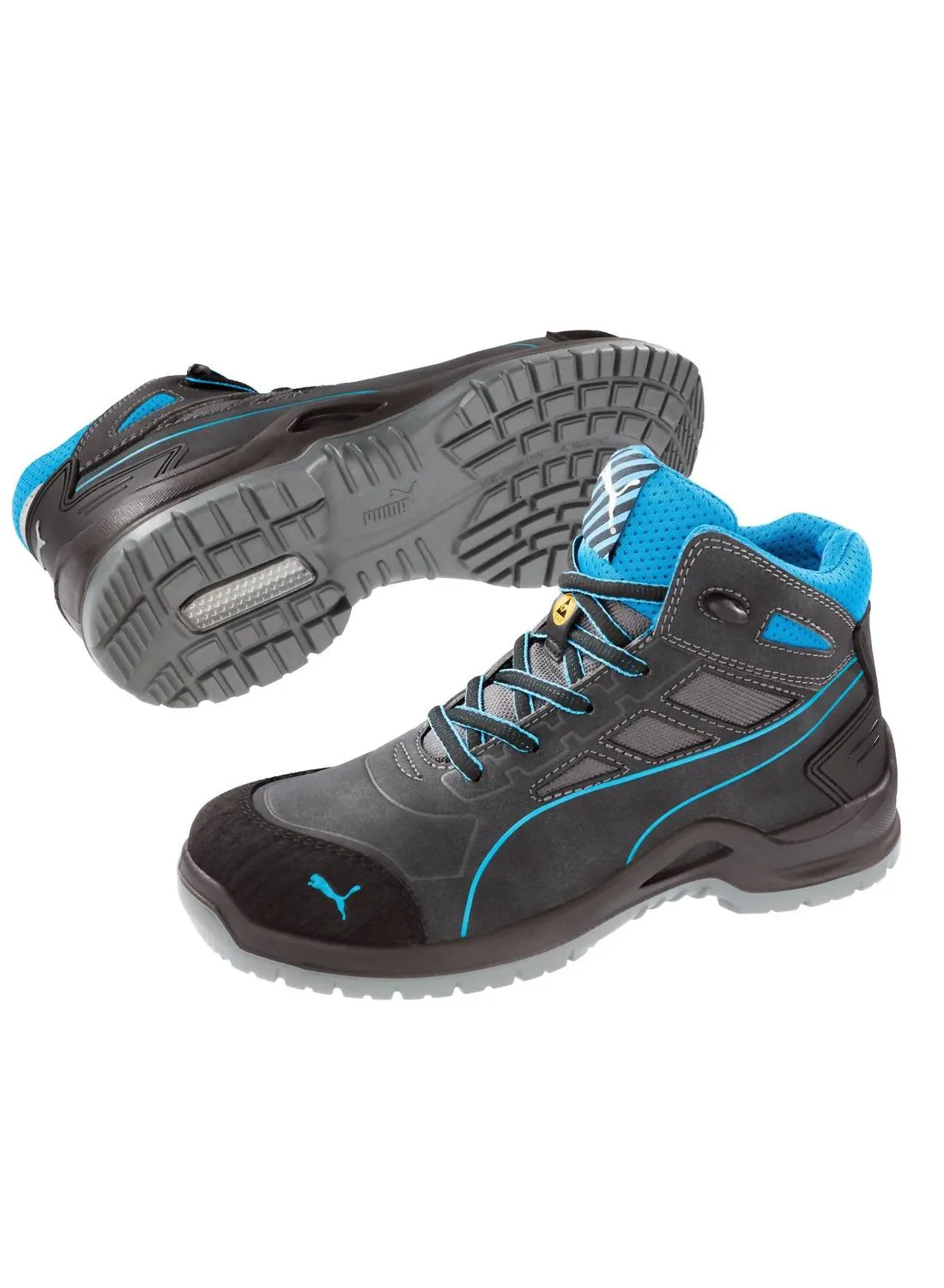 Women's Beryll Mid Work Shoes Steel Toe In Black/blue