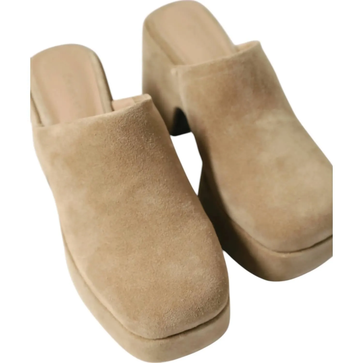 Women's Hedia High Clog Shoes In Latte
