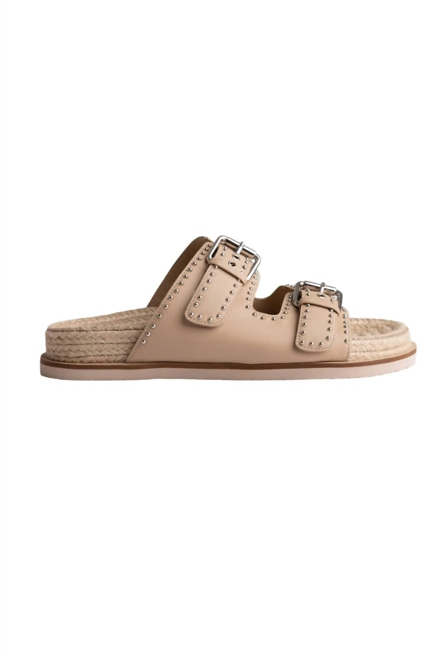 Women's Studded Everyday Buckle Slide Sandal In Natural