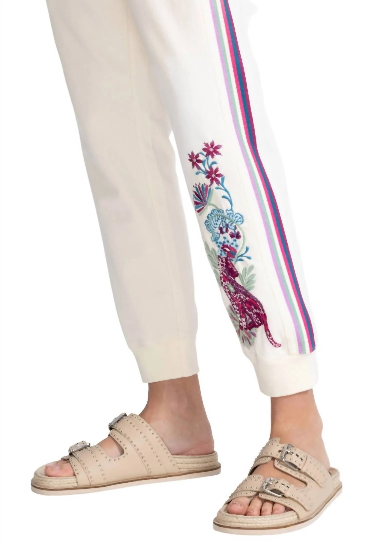 Women's Studded Everyday Buckle Slide Sandal In Natural