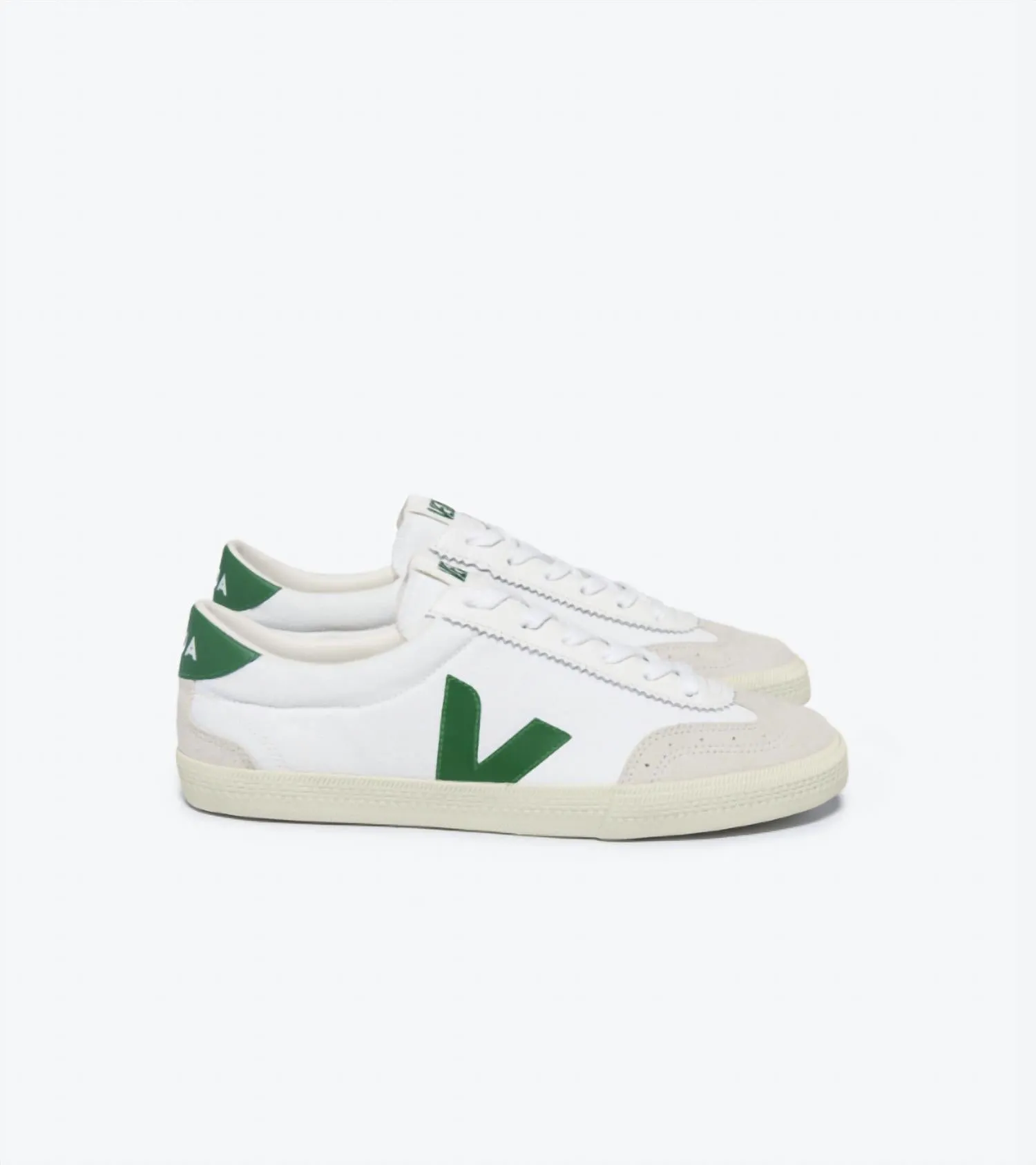 Women's Volley Canvas Sneaker In White Emeraude