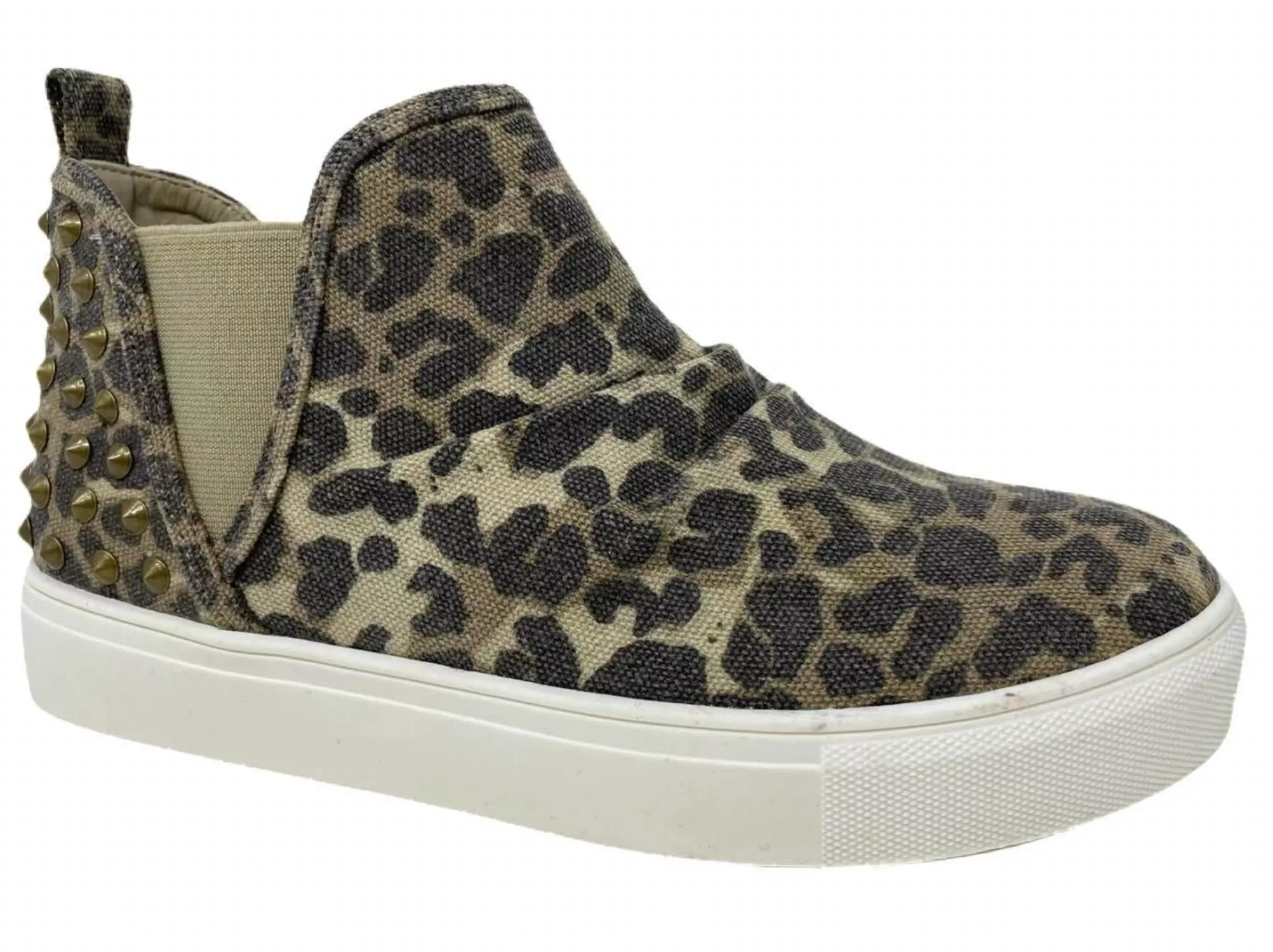 Zoey Studded Slip-On Shoes In Leopard